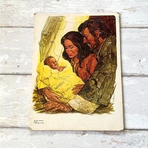 Vintage Children’s Bible Story 10pc Puzzle the First Christmas Baby Jesus Kids